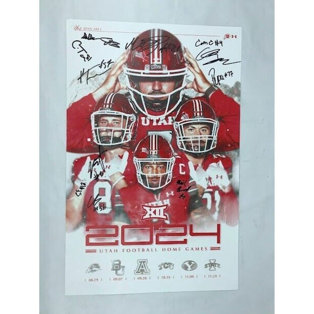 2024 Utah Utes Football Promotional Autographed Poster